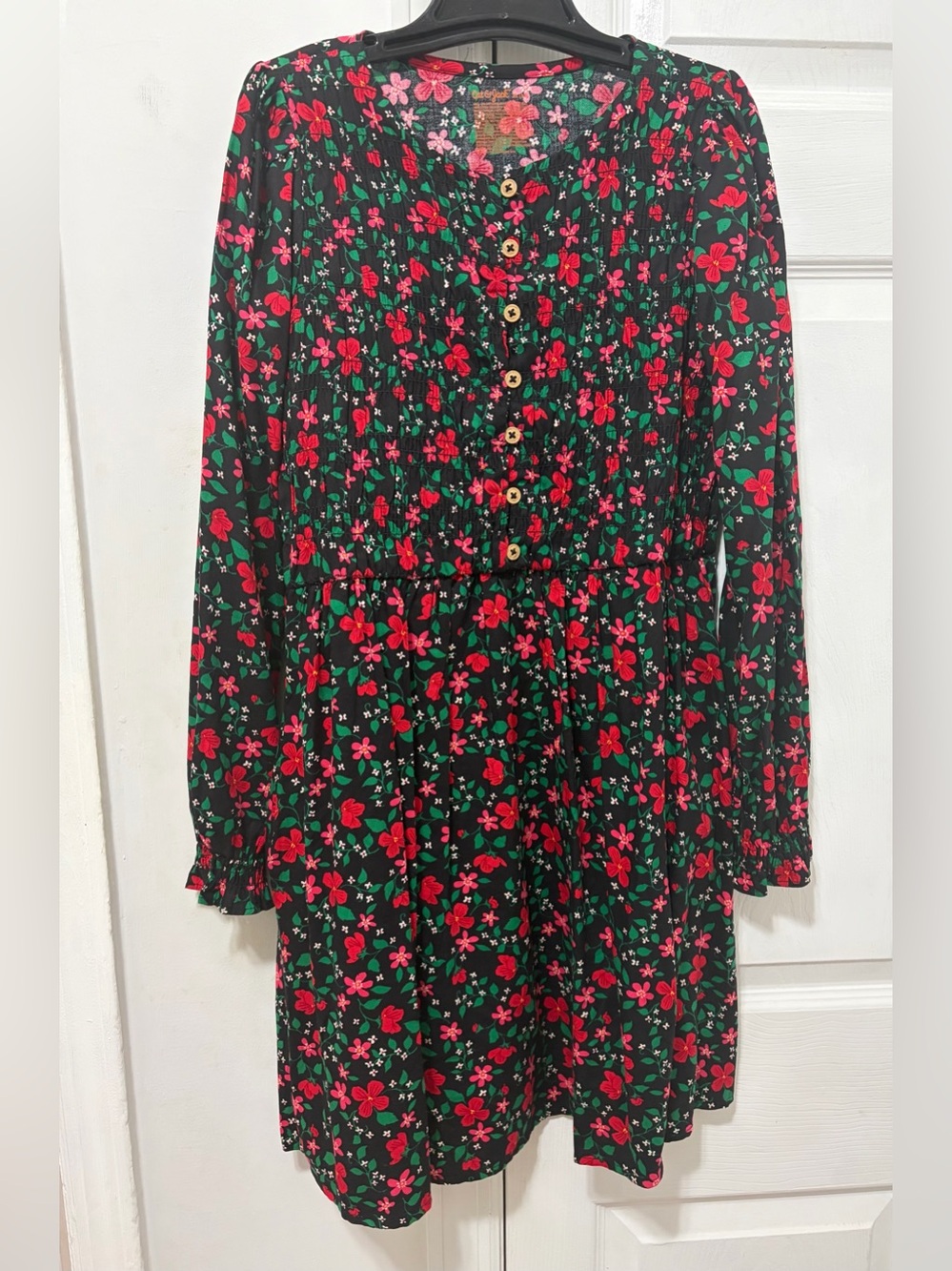 🎀 Cat & Jack Girls Long Sleeves Floral
Woven Dress Size XL